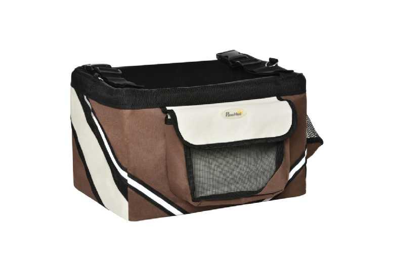 Foldable Soft Dog Travel Crate - Portable Carrier For Small Breeds, Built-In Leash, Lightweight, 38X27X26Cm