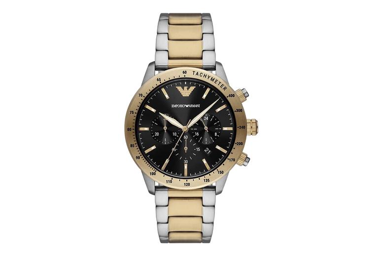 Emporio Armani Black & Gold Men'S 43Mm Chronograph Watch