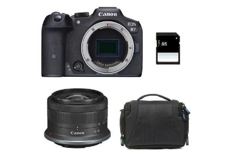 Canon Eos R7 Hybrid Camera Kit With Rf-S 18-45Mm Lens And Accessories