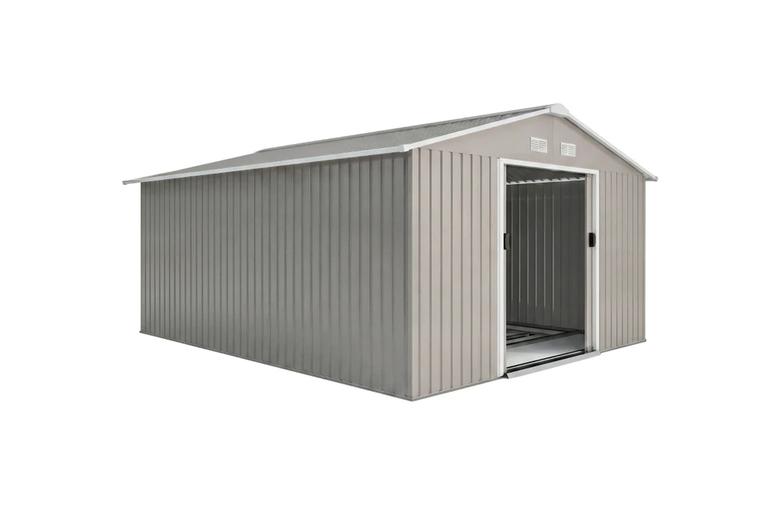 13Ft X 11Ft Large Lockable Metal Storage Shed With Sliding Doors
