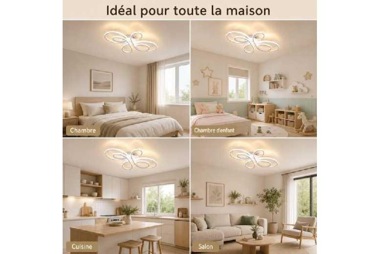 Nettlife Modern Led Ceiling Light - 30W Dimmable Butterfly, Energy Efficient, 40Cm, White Finish
