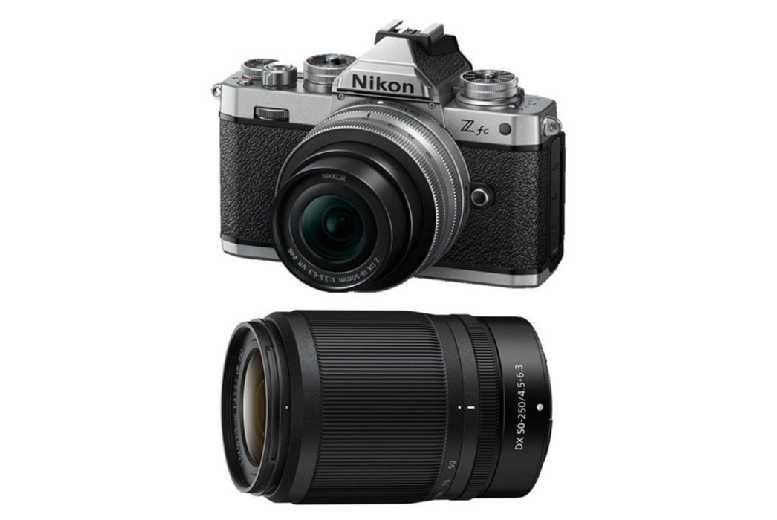 Nikon Z Fc Mirrorless Camera Kit With Silver 16-50Mm And 50-250Mm Lenses