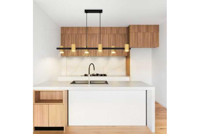 Black Metal 6-Bulb Pendant Light - Modern Industrial Led Ceiling Fixture, Adjustable Height