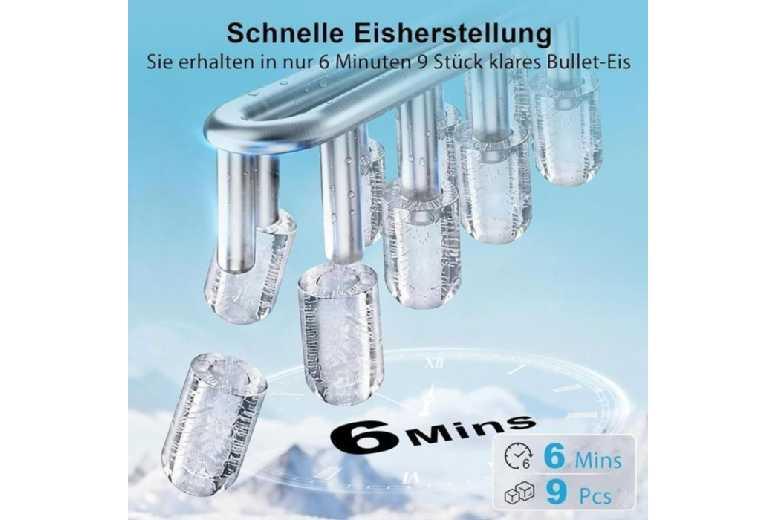 Compact Ice Maker - Fast, Energy Efficient 14Kg/Day, Sleek Green Kitchen Appliance