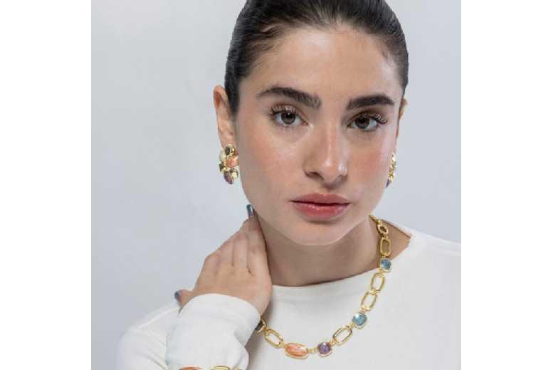 Luxenter 18K Gold Statement Dangle Earrings - Orange Resin, 35Mm Bold Design