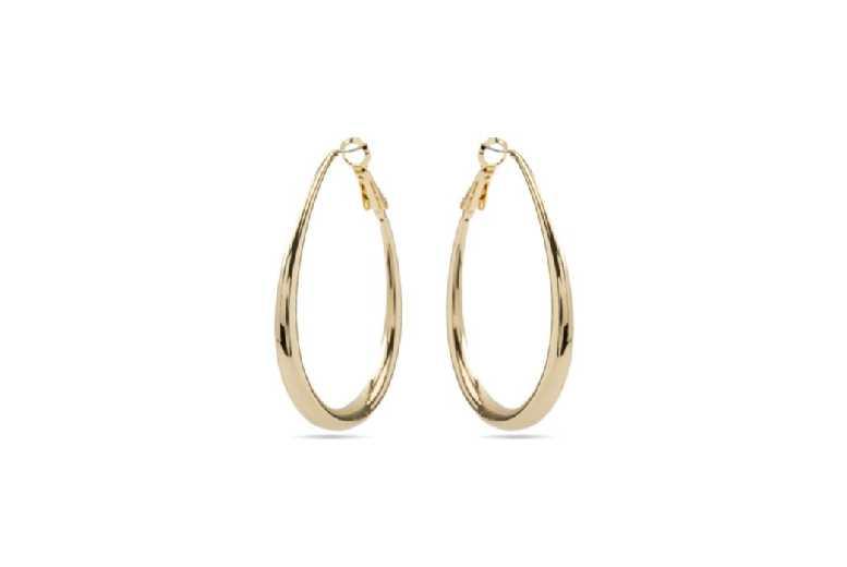Luxenter Babo 18Ct Gold Finish Hoop Earrings With Zircon, 38Mm Statement Hoops