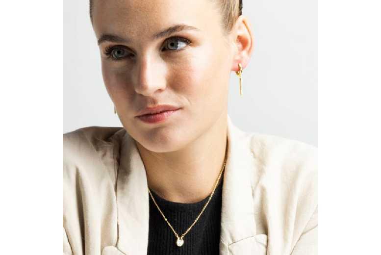 Luxenter Ceol 18K Yellow Gold Cubic Zirconia Pendant Necklace - Adjustable Chain, Elegant Gift Jewellery