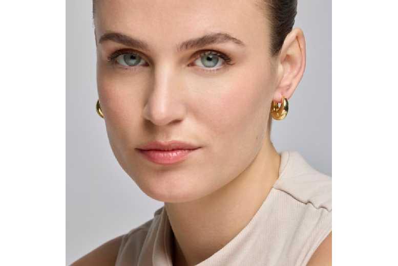 Luxenter Ricia 18K Gold Finish Zirconia Stud Earrings - Handcrafted Sparkle, Hypoallergenic